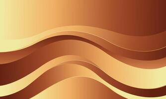 Abstract golden bronze luxury wave background with smooth curves vector