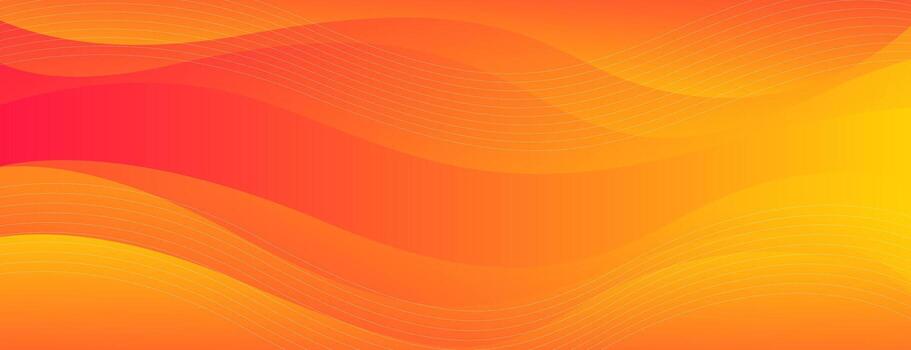 Bright orange gradient background with liquid wave shapes. Abstract banner design vector