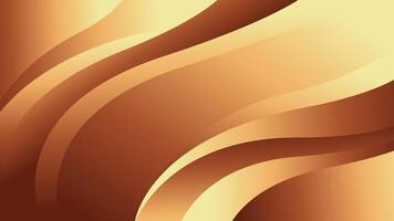 Elegant golden bronze luxury wave background with smooth curves. Abstract wallpaper design vector