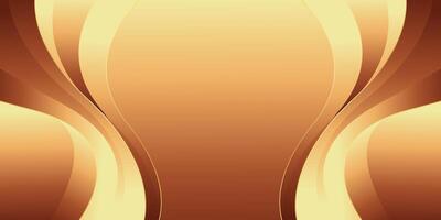 Elegant golden bronze luxury wave background with smooth curves. Abstract wallpaper design for templates, banners, covers, sales, business, events, awards, web pages, and more vector