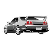 Stylish black car with spoiler vector