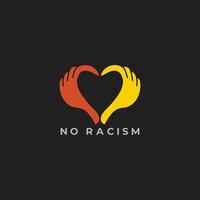 love heart hand palm no racism symbol logo vector