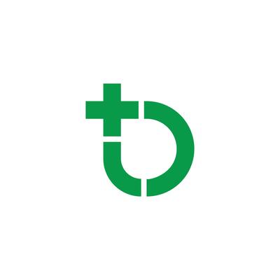 letter td simple geometric lines plus medical logo