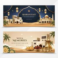 Arabian feast and cultural memories vector
