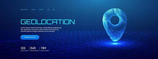 Geolocation pin with digital interface vector