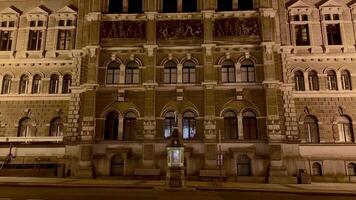 A large building with many windows at night video