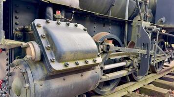 Close up of an old steam engine video