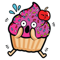 A cupcake with sprinkles and a cherry png