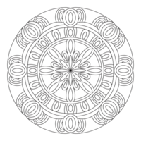 Meditative mandala circle silhouette line art royalty free premium quality png
