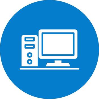 Desktop Computer Muted Color Design vector