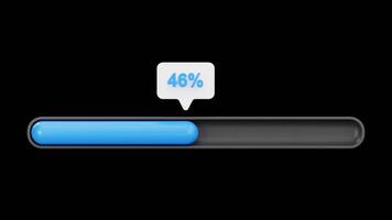 3D Progress Bar with Percentage Counter Animation video