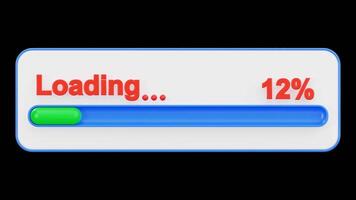 3D Animation of a Loading Progress Bar video