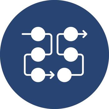 fluir diagrama codificado ui símbolo vector