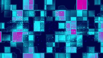 Abstract Digital Art. Glowing Cyan and Magenta Blocks video