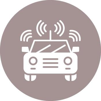 autónomo coche codificado ui símbolo vector