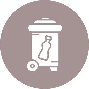 Recycle Bin Interface Line Graphic vector