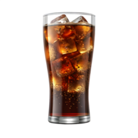 A glass of cola with ice cubes png