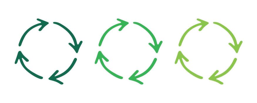 Hand drawn recycle arrow icon Recycling resources symbol Reuse of materials, zero waste, green environment, saving the planet fifty one vector