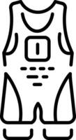 An outline style icon depicting wrestling singlet vector