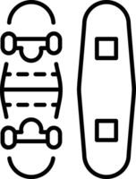 A line style icon showing skateboard vector