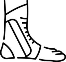A linear style icon representing ankle brace vector