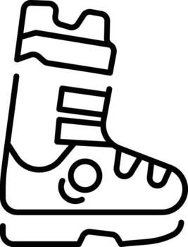 A linear style icon representing ski boot vector