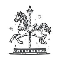Vintage carousel horse design for festive decorations and prints vector