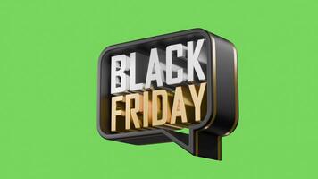 Gold and Black 3D Black Friday Text Icon, Realistic Seamless Loop for Digital Ads or Backgrounds video