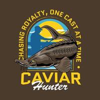 Caviar hunter logo design vector