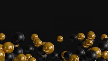 Gold and Black Metallic Balloons Rising, Seamless Loop 3D Background for Black Friday video