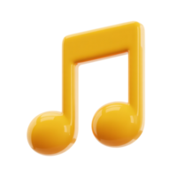 un amarillo musical Nota es flotante en un transparente antecedentes png