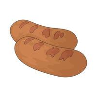 two bread illustration vector