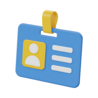 A blue id card isolated on transparent background is used for identification purposes png