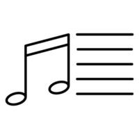 Music play list. Outline icon stereo, musical note, icon vector