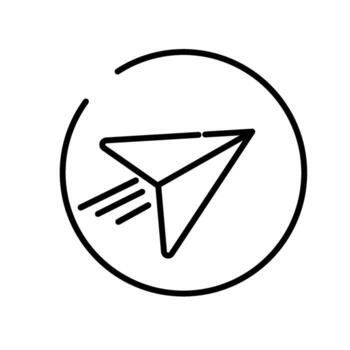 Modern paper airplane icon symbolizing fast delivery and efficient communication solutions today vector