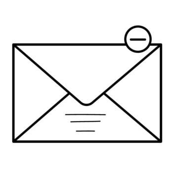 sencillo correo electrónico icono exhibiendo Eliminar o eliminar mensaje, un moderno minimalista diseño para sitios web y aplicaciones vector