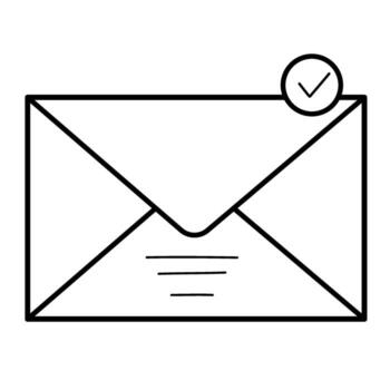 Confirmed email message for business success, verified communication, accepted notification, modern digital mail vector