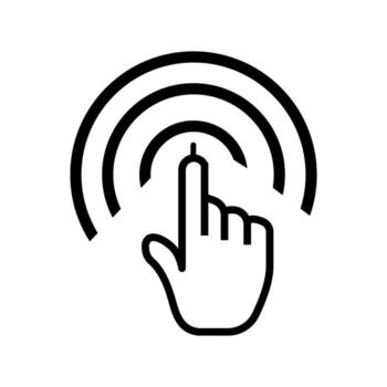 moderno toque interfaz símbolo para usuario compromiso, digital Interacción y tecnología accesibilidad vector