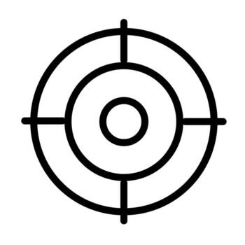 preciso objetivo icono para enfocar, estrategia, y lograr metas en negocio y márketing diseño vector