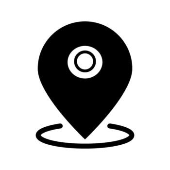 pulcro negro mapa puntero icono indicando preciso ubicación para moderno viaje y navegación aplicaciones vector