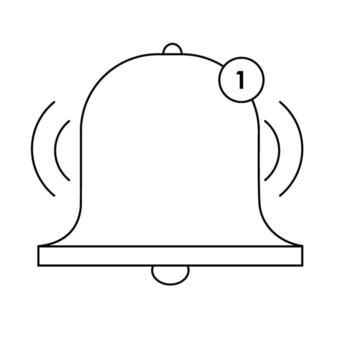 Get notified with this simple notification bell icon, perfect for app and website design projects today vector