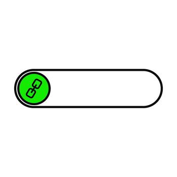 Green link button icon element, connection symbol, isolated vector