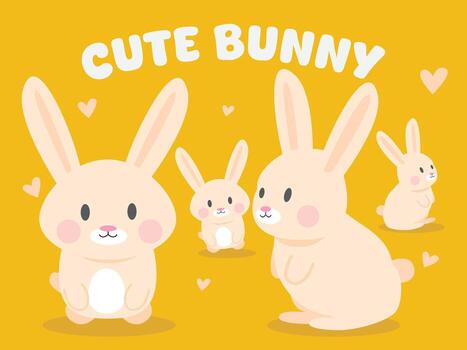 Easter greeting background with cute bunny illustration pattern, simple pattern vector