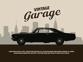 classic, vintage, retro, car silhouette vector