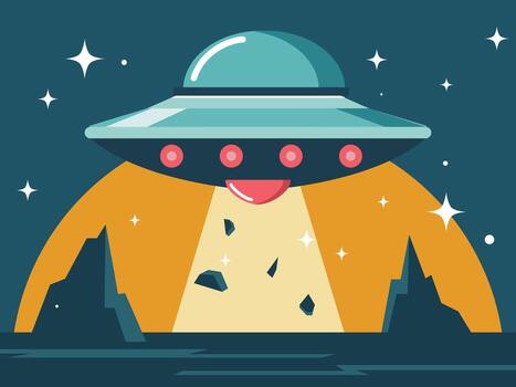 ufo, alien space vehicle, flying, hovering object, flying saucer vector