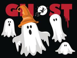 ghost illustration for halloween, halloween poster vector