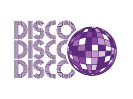 Disco ball party with purlpe light vector