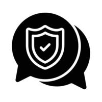 Easy to edit glyph icon of secure chat bubble vector