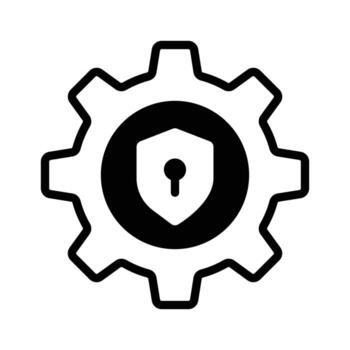 Visually appealing glyph icon of security setting tools. vector