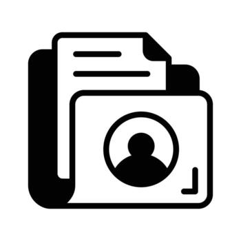 Grab this glyph icon of secure record folder. vector